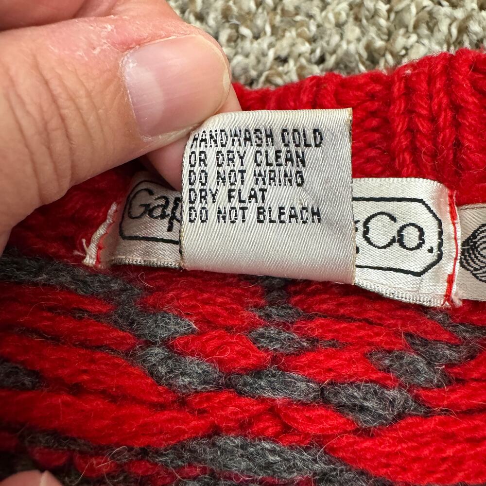 VTG GAP Hand Knit Wool Sweater - Picture 4 of 5